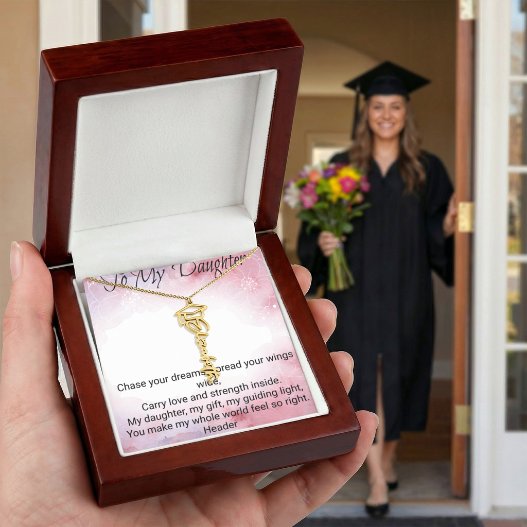 Daughter Graduation Name Necklace – Personalized Gift for Her Special Day