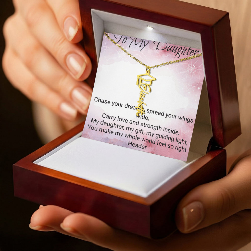Daughter Graduation Name Necklace – Personalized Gift for Her Special Day