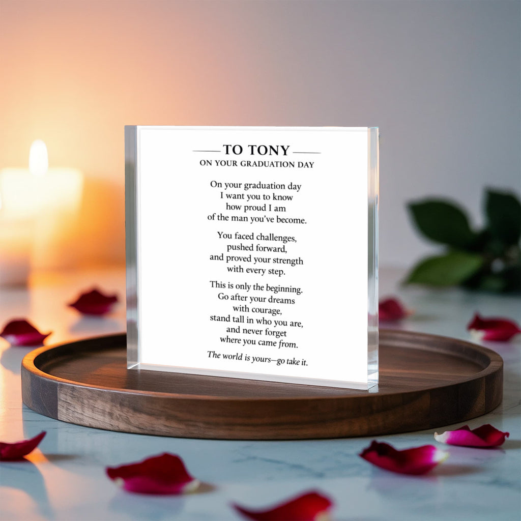 Custom Son Graduation Acrylic Block – Unique Printed Memory Gift