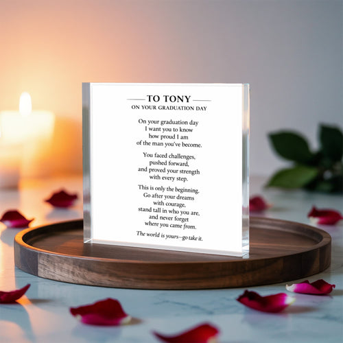 Custom Son Graduation Acrylic Block – Unique Printed Memory Gift
