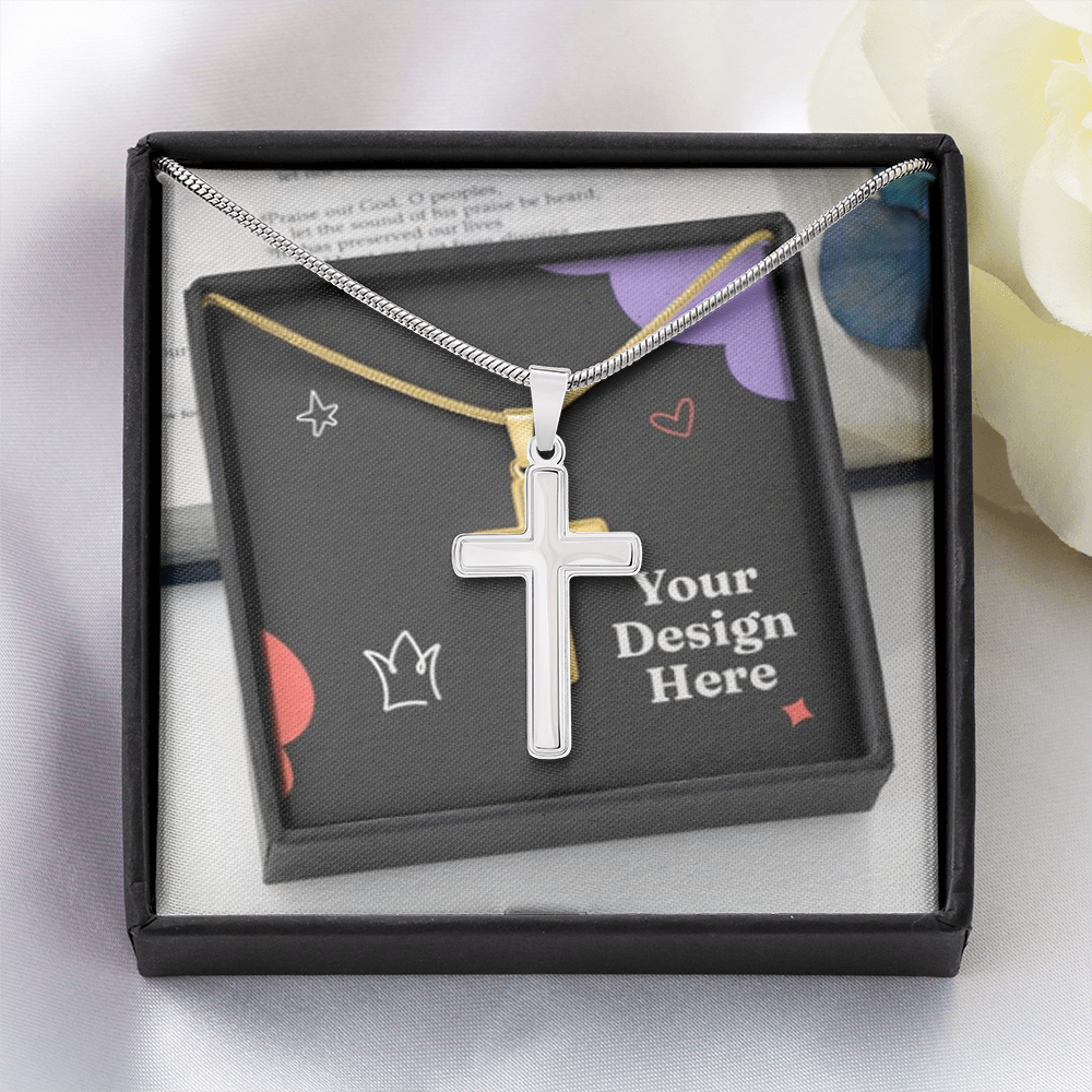 Artisan Cross Necklace with Snake Chain – Handcrafted Christian Jewelry for Men & Women