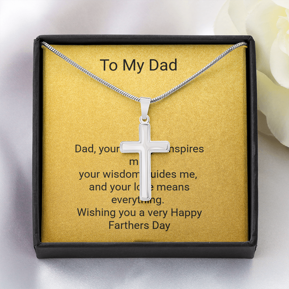 Father's Day Artisan Cross Necklace with Snake Chain – Stylish Gift for Dad