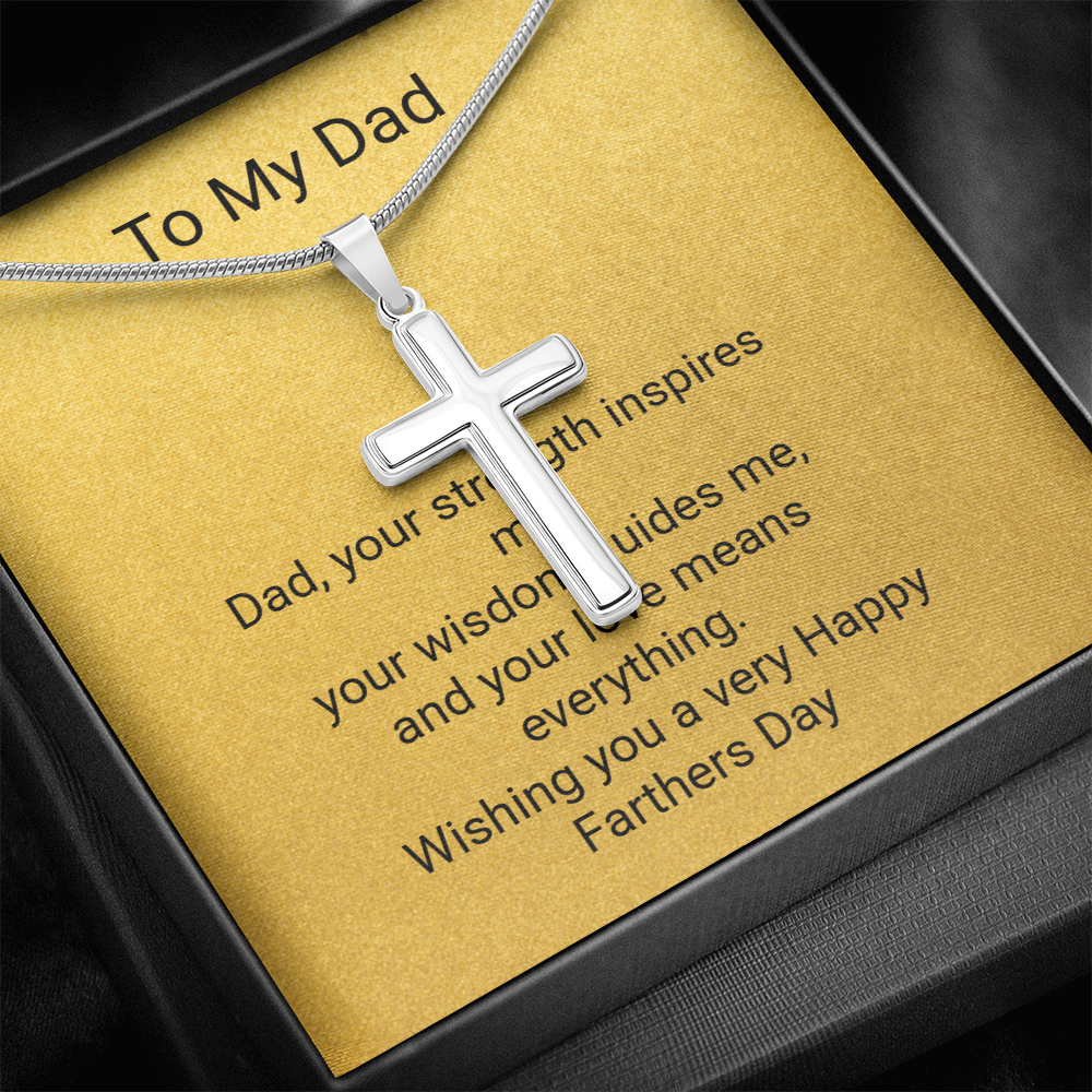 Father's Day Artisan Cross Necklace with Snake Chain – Stylish Gift for Dad