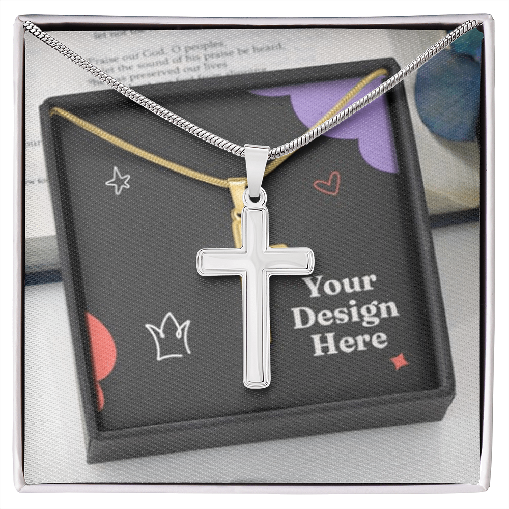 Artisan Cross Necklace with Snake Chain – Handcrafted Christian Jewelry for Men & Women