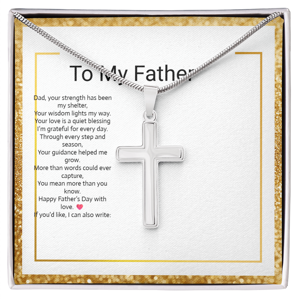 Father's Day Gift Artisan Cross Necklace with Snake Chain – Meaningful Christian Jewelry for Dad