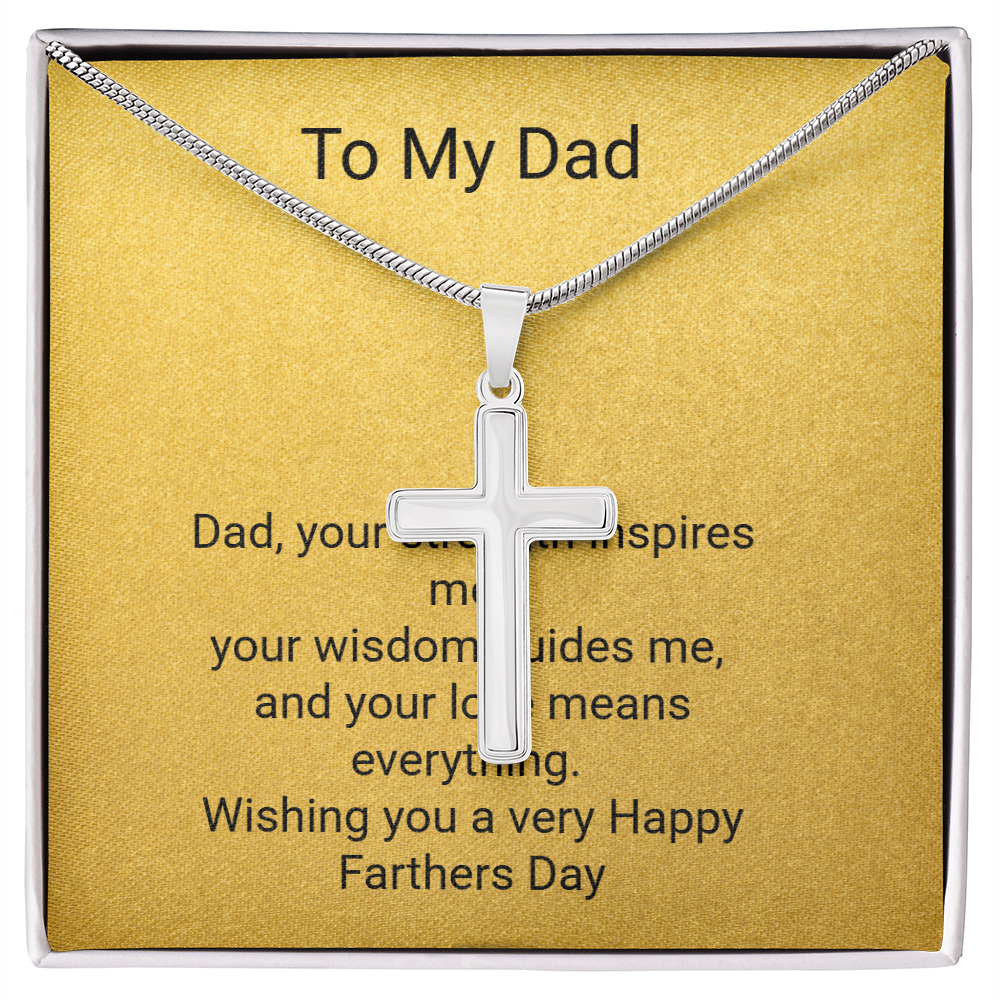 Father's Day Artisan Cross Necklace with Snake Chain – Stylish Gift for Dad