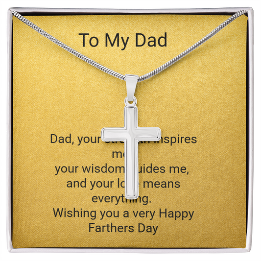 Father's Day Artisan Cross Necklace with Snake Chain – Stylish Gift for Dad