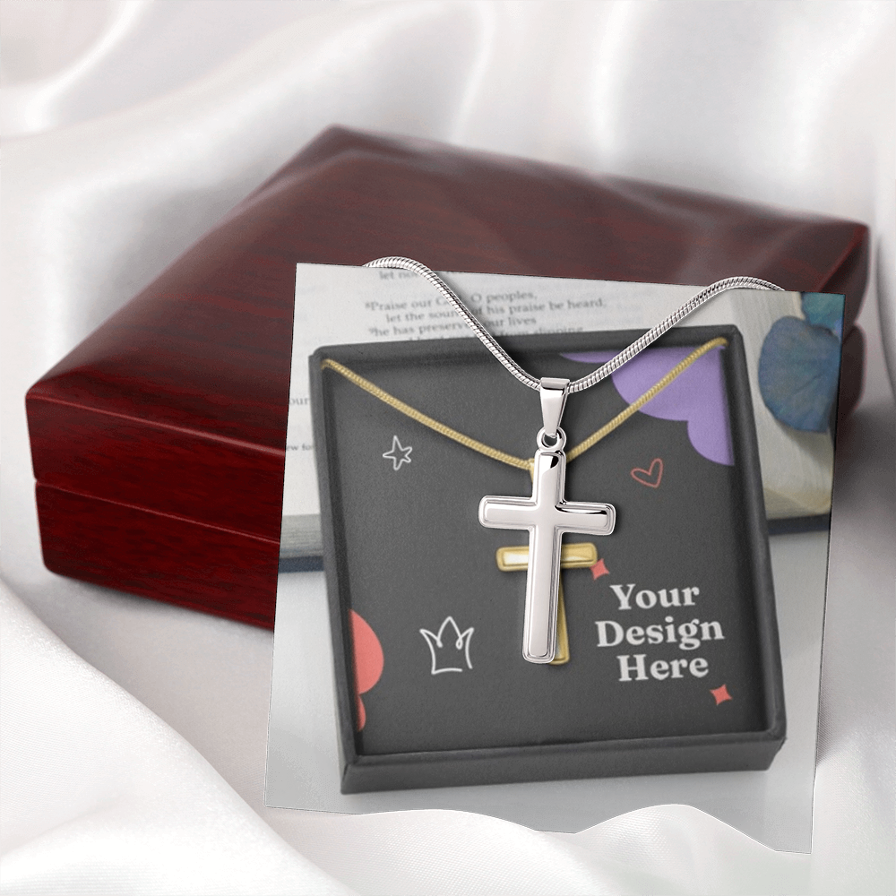 Artisan Cross Necklace with Snake Chain – Handcrafted Christian Jewelry for Men & Women