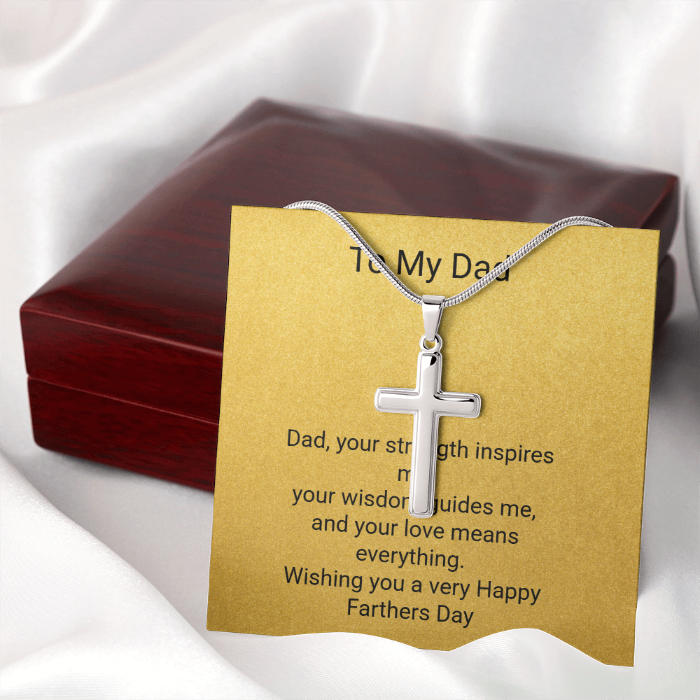 Father's Day Artisan Cross Necklace with Snake Chain – Stylish Gift for Dad