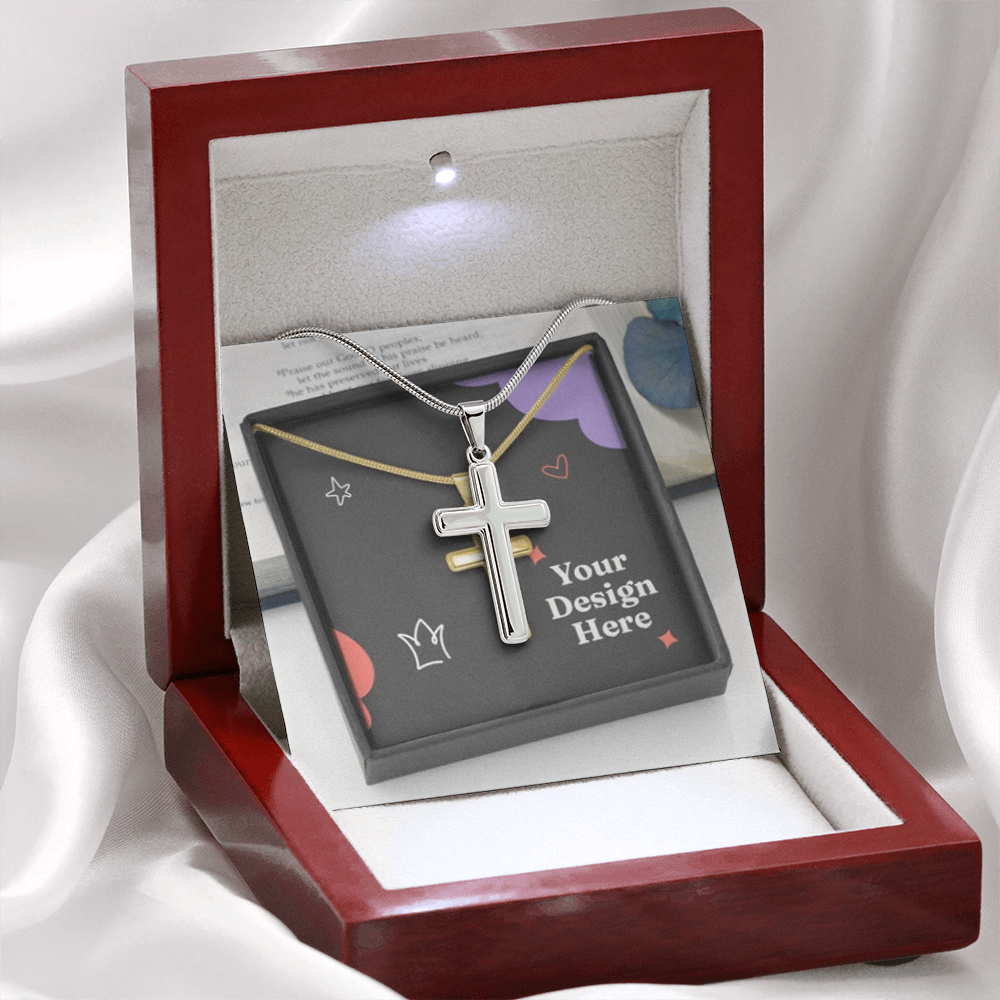 Artisan Cross Necklace with Snake Chain – Handcrafted Christian Jewelry for Men & Women