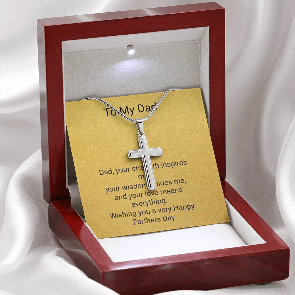 Father's Day Artisan Cross Necklace with Snake Chain – Stylish Gift for Dad