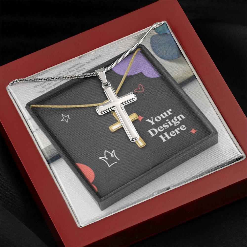 Artisan Cross Necklace with Snake Chain – Handcrafted Christian Jewelry for Men & Women