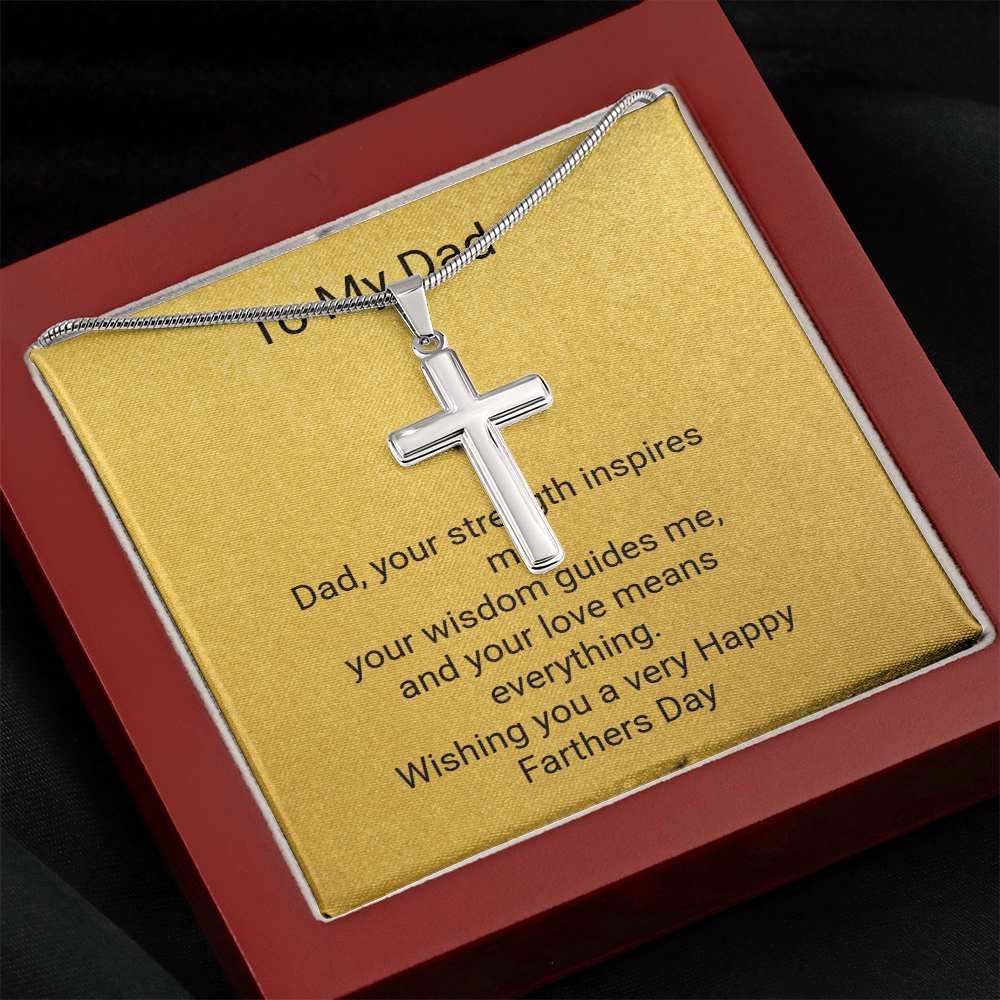Father's Day Artisan Cross Necklace with Snake Chain – Stylish Gift for Dad