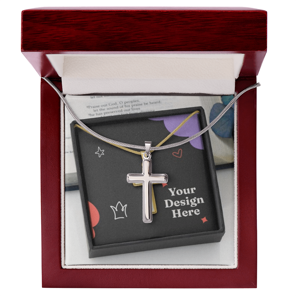 Artisan Cross Necklace with Snake Chain – Handcrafted Christian Jewelry for Men & Women