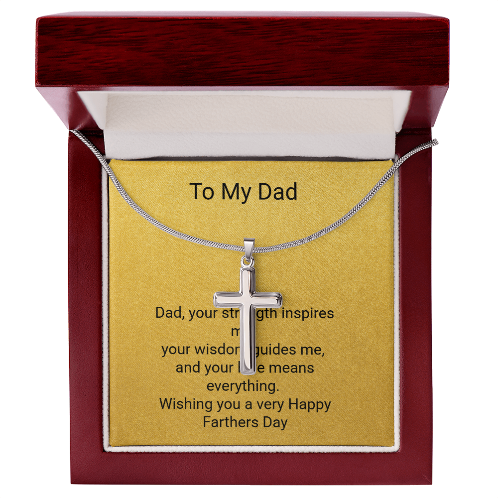 Father's Day Artisan Cross Necklace with Snake Chain – Stylish Gift for Dad