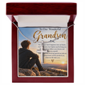 Grandson Gift Artisan Cross Necklace with Snake Chain – Meaningful Christian Gift for Him