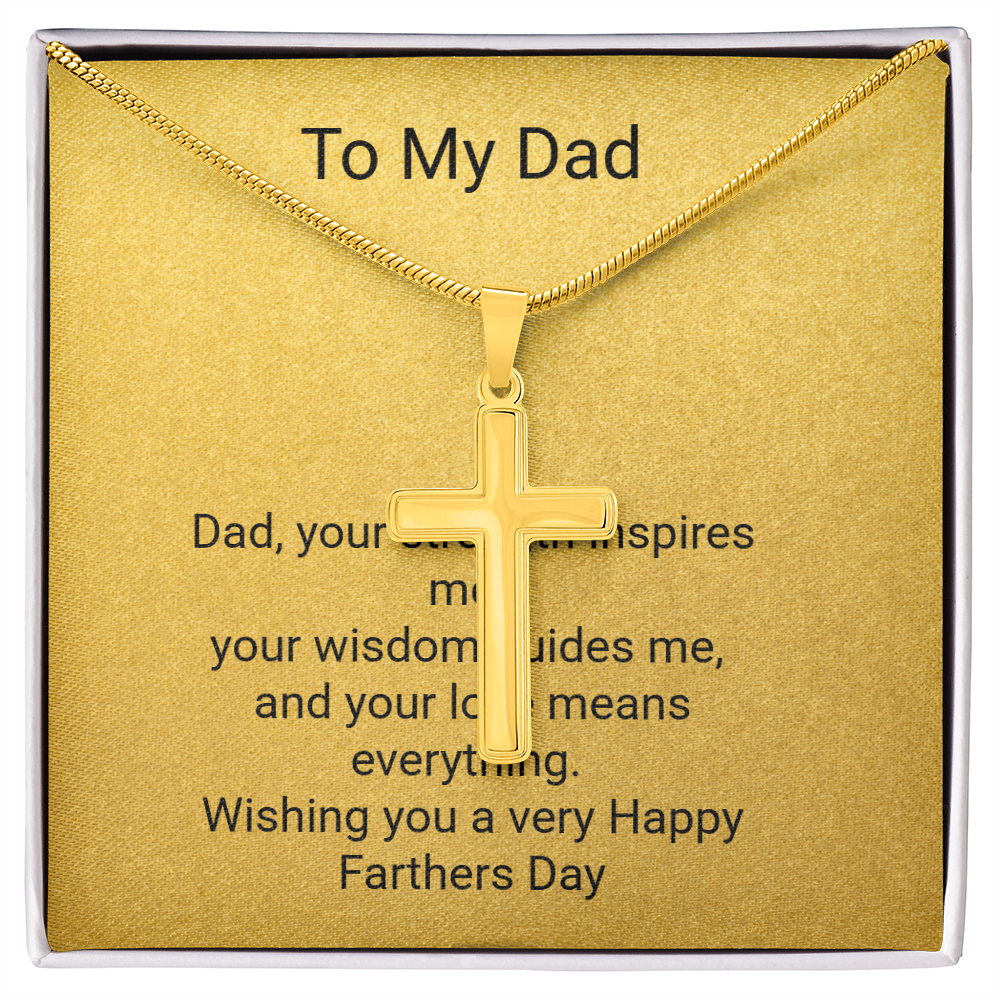 Father's Day Artisan Cross Necklace with Snake Chain – Stylish Gift for Dad
