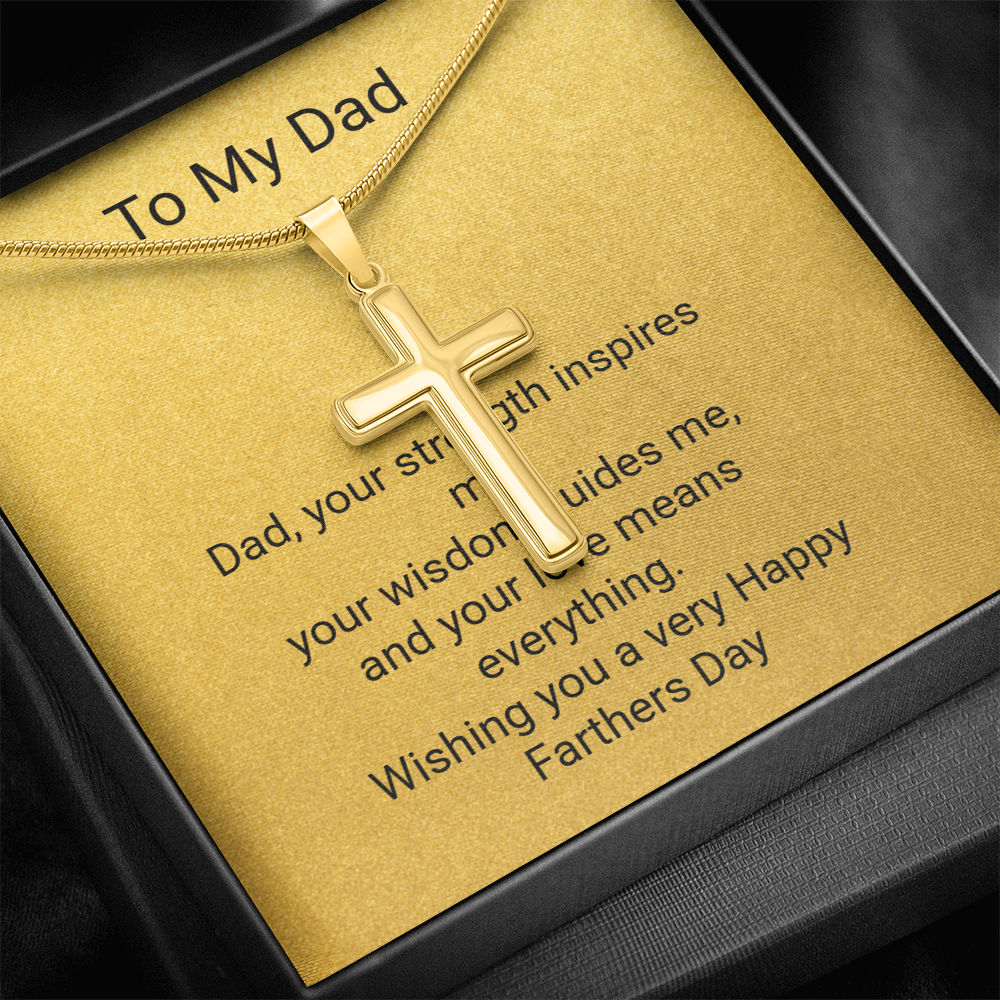 Father's Day Artisan Cross Necklace with Snake Chain – Stylish Gift for Dad