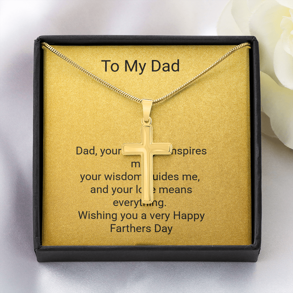Father's Day Artisan Cross Necklace with Snake Chain – Stylish Gift for Dad