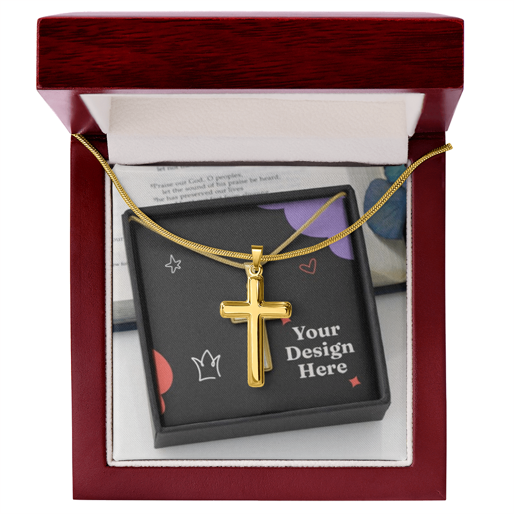 Artisan Cross Necklace with Snake Chain – Handcrafted Christian Jewelry for Men & Women