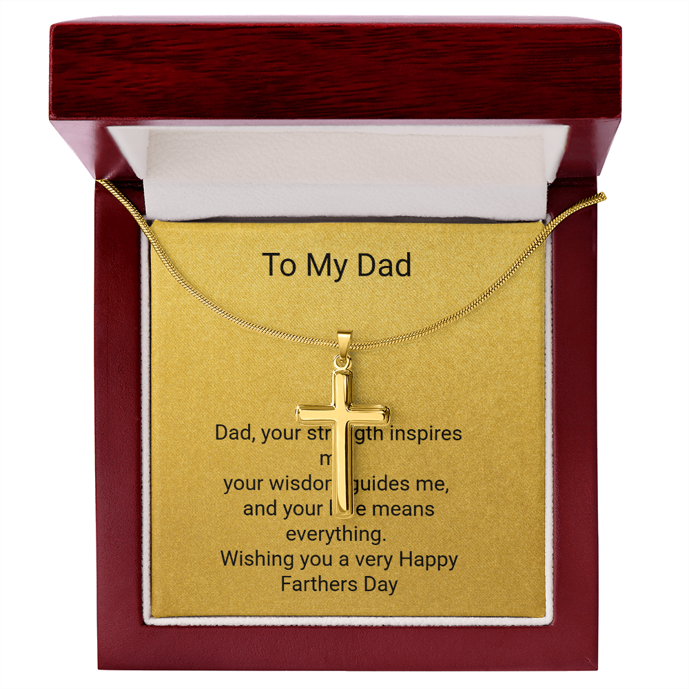 Father's Day Artisan Cross Necklace with Snake Chain – Stylish Gift for Dad