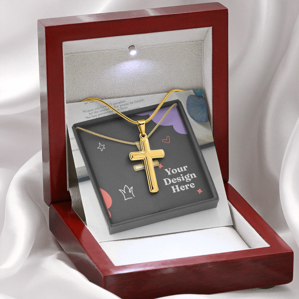 Artisan Cross Necklace with Snake Chain – Handcrafted Christian Jewelry for Men & Women