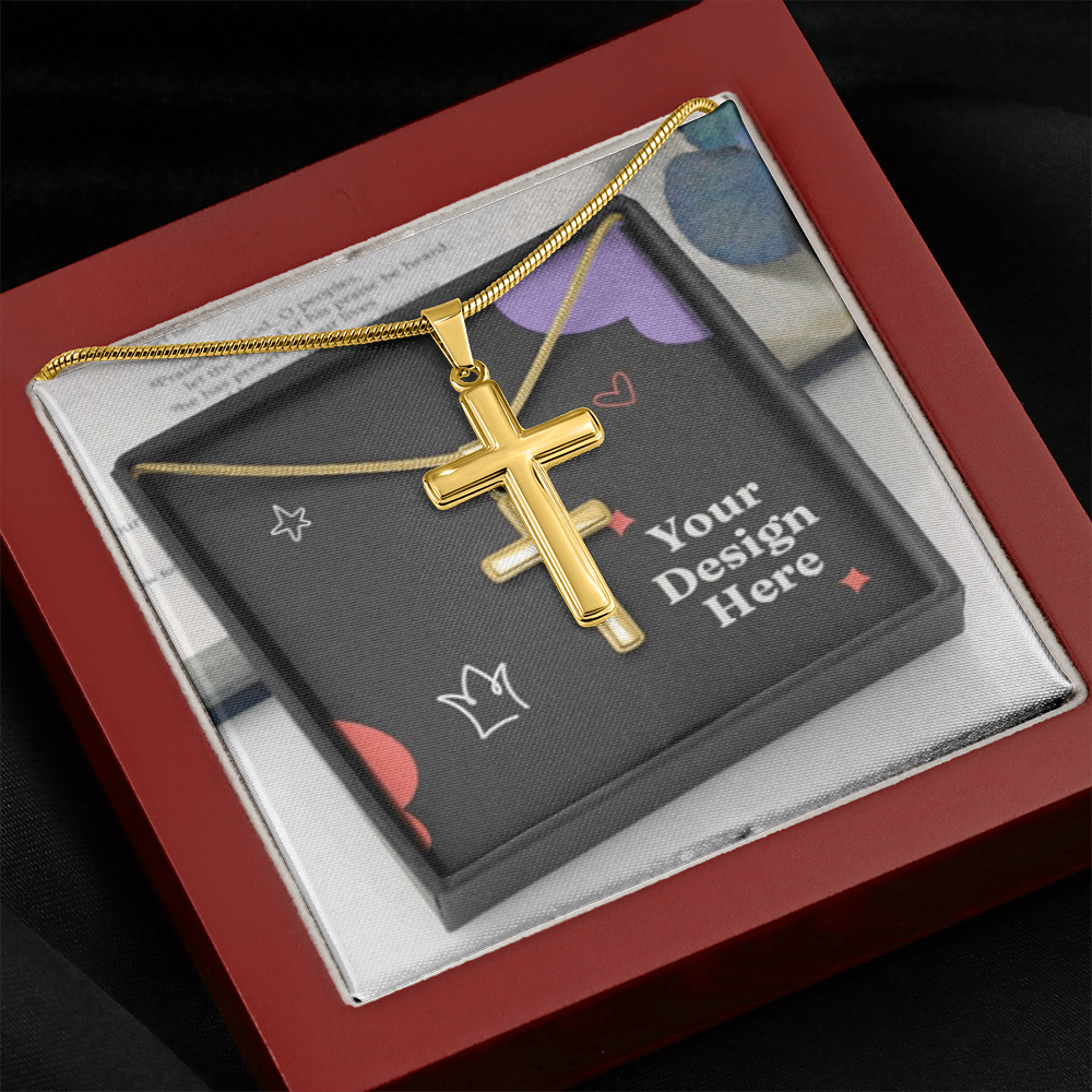 Artisan Cross Necklace with Snake Chain – Handcrafted Christian Jewelry for Men & Women