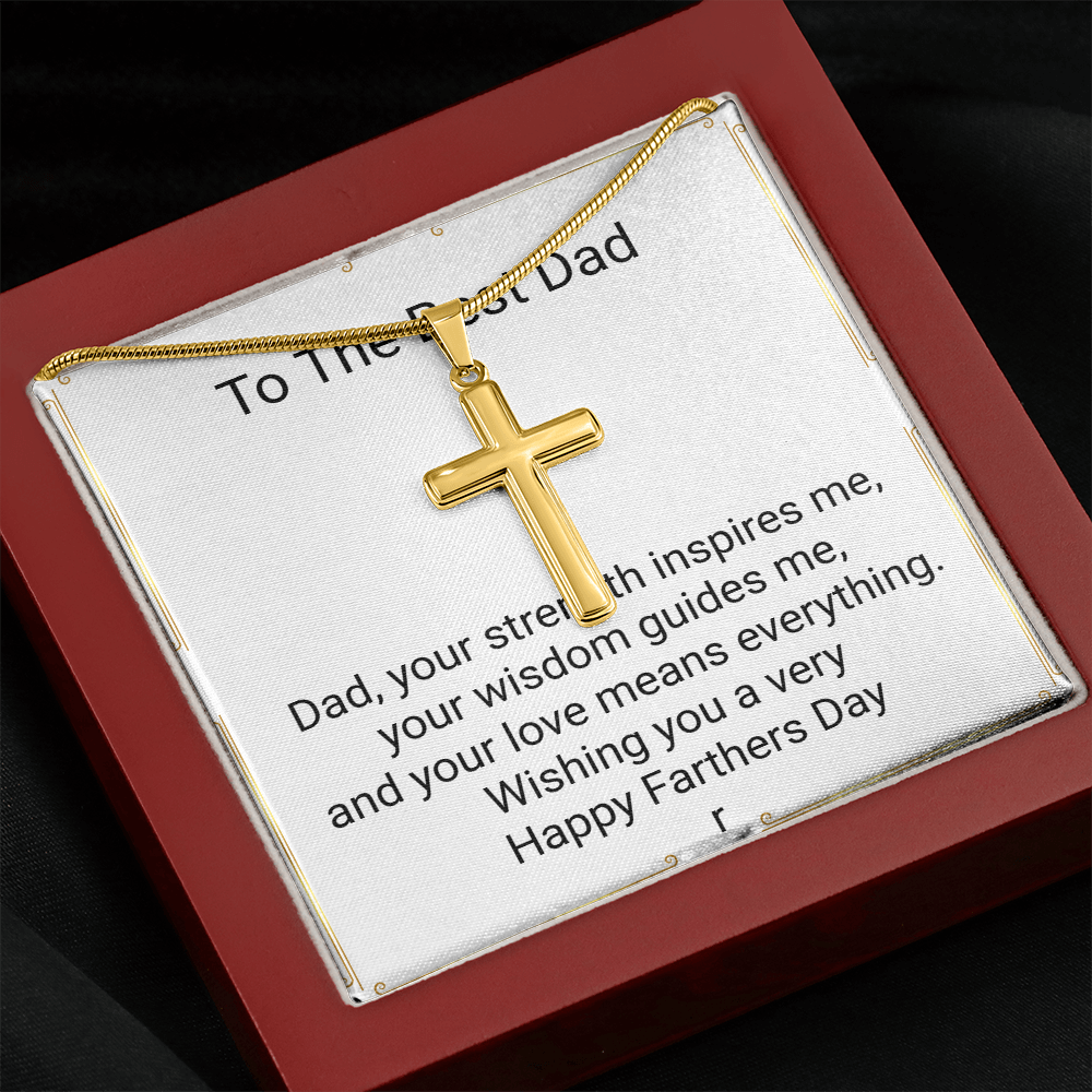 Personalized Artisan Cross Cuban Chain – Meaningful Farthers Day Gift for Son or Dad
