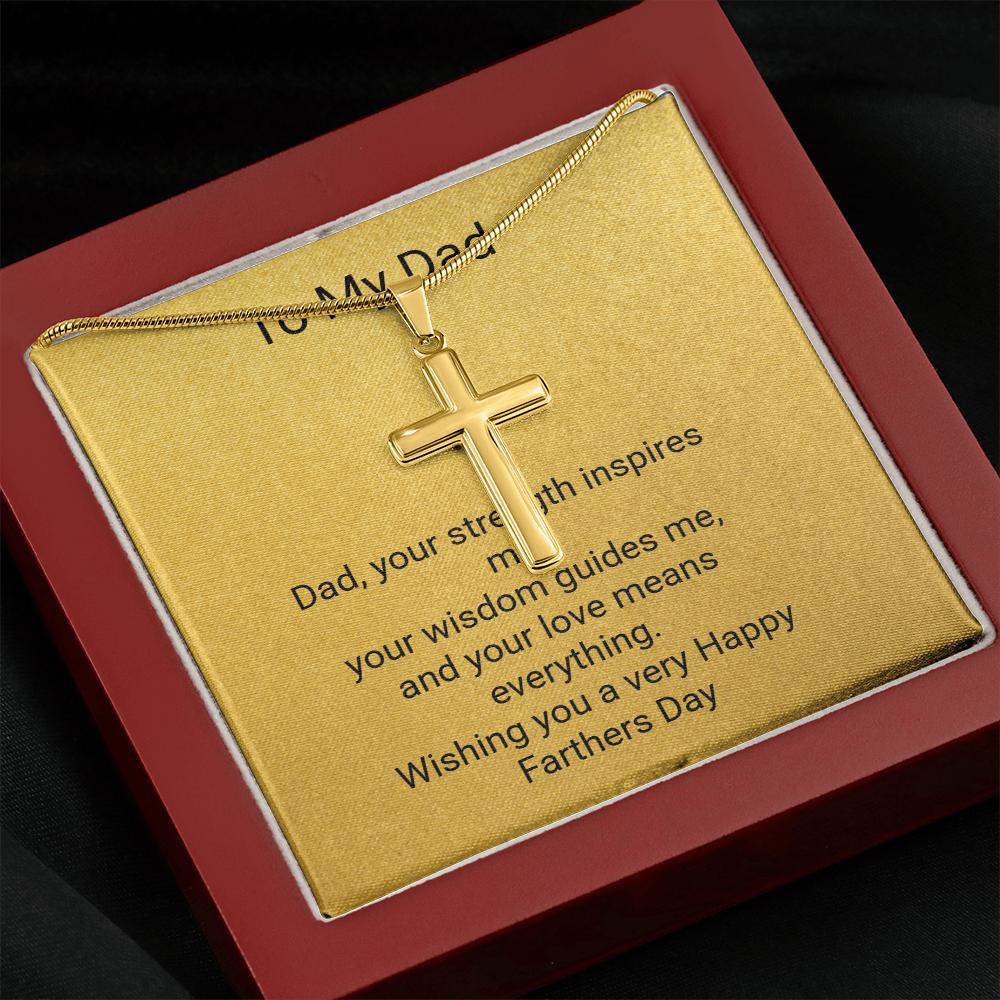 Father's Day Artisan Cross Necklace with Snake Chain – Stylish Gift for Dad