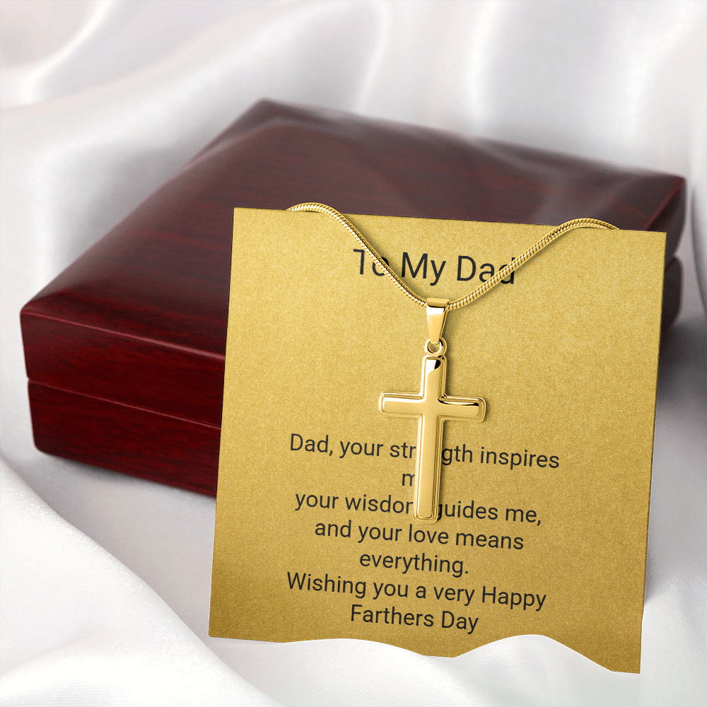 Father's Day Artisan Cross Necklace with Snake Chain – Stylish Gift for Dad