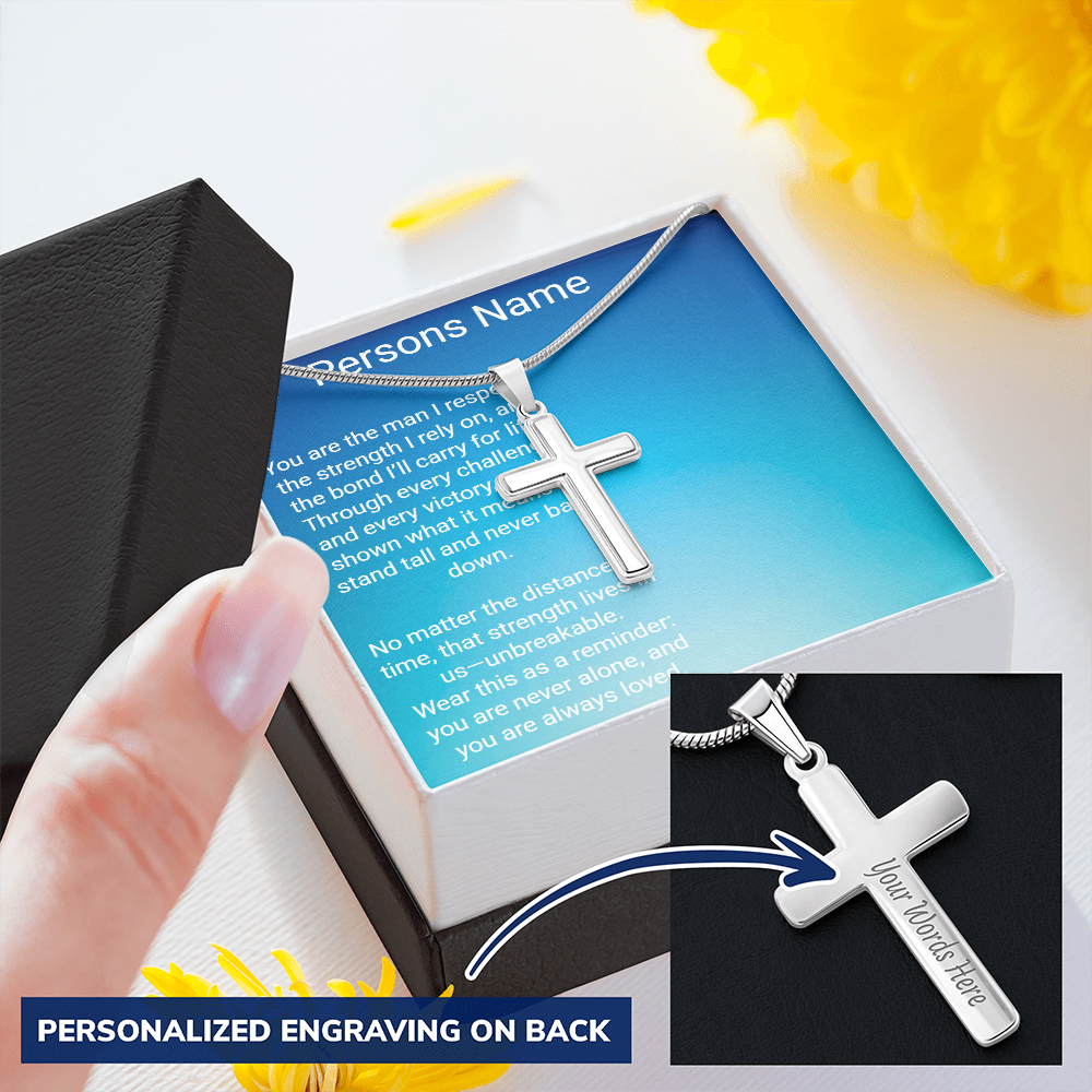 Personalized Cross with A Snake Chain – Meaningful Gift for Son or Dad