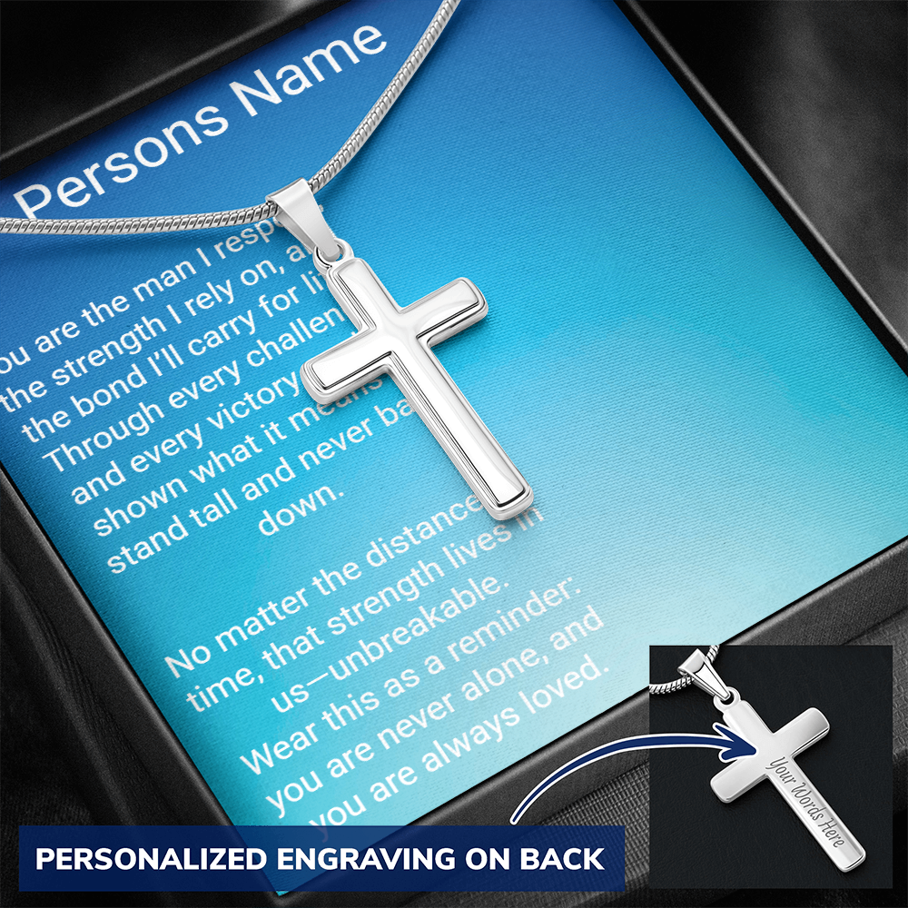 Personalized Cross with A Snake Chain – Meaningful Gift for Son or Dad