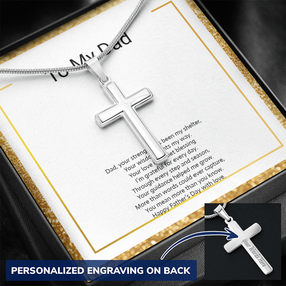 Personalized Cross Necklace with Snake Chain