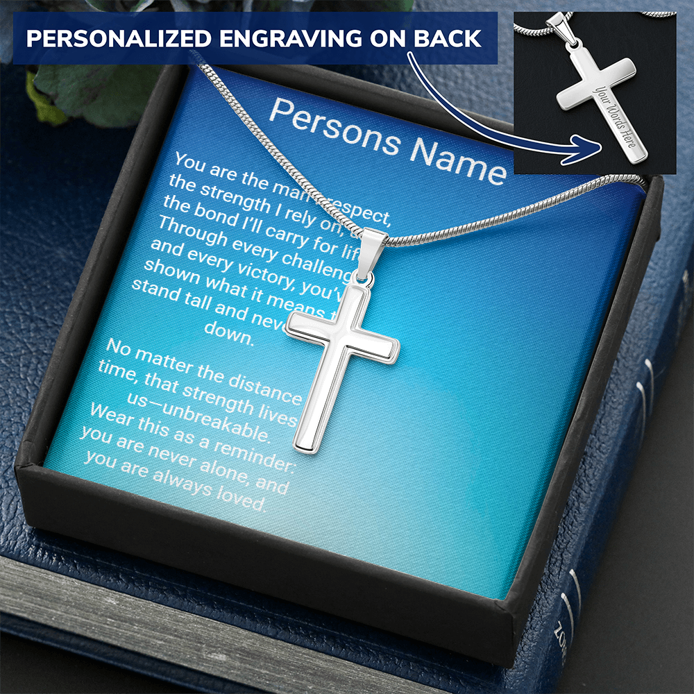 Personalized Cross with A Snake Chain – Meaningful Gift for Son or Dad