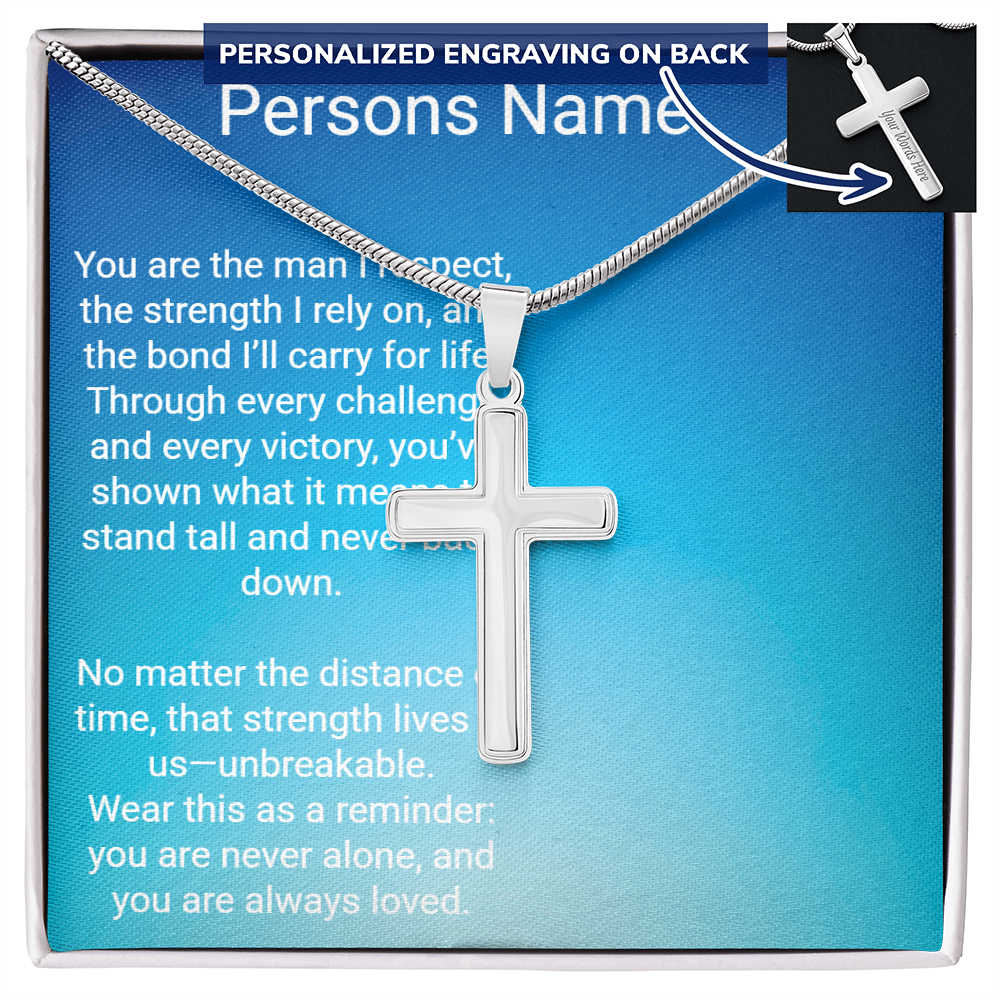 Personalized Cross with A Snake Chain – Meaningful Gift for Son or Dad