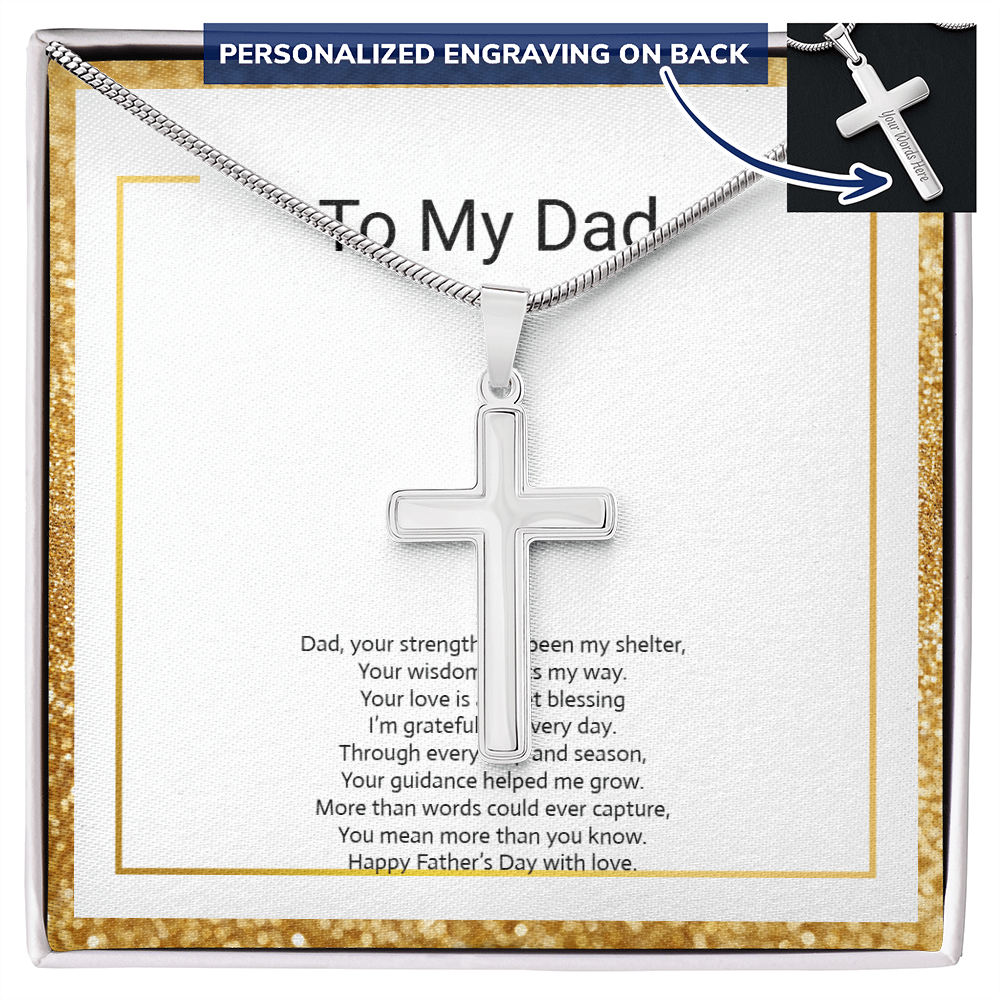 Personalized Cross Necklace with Snake Chain