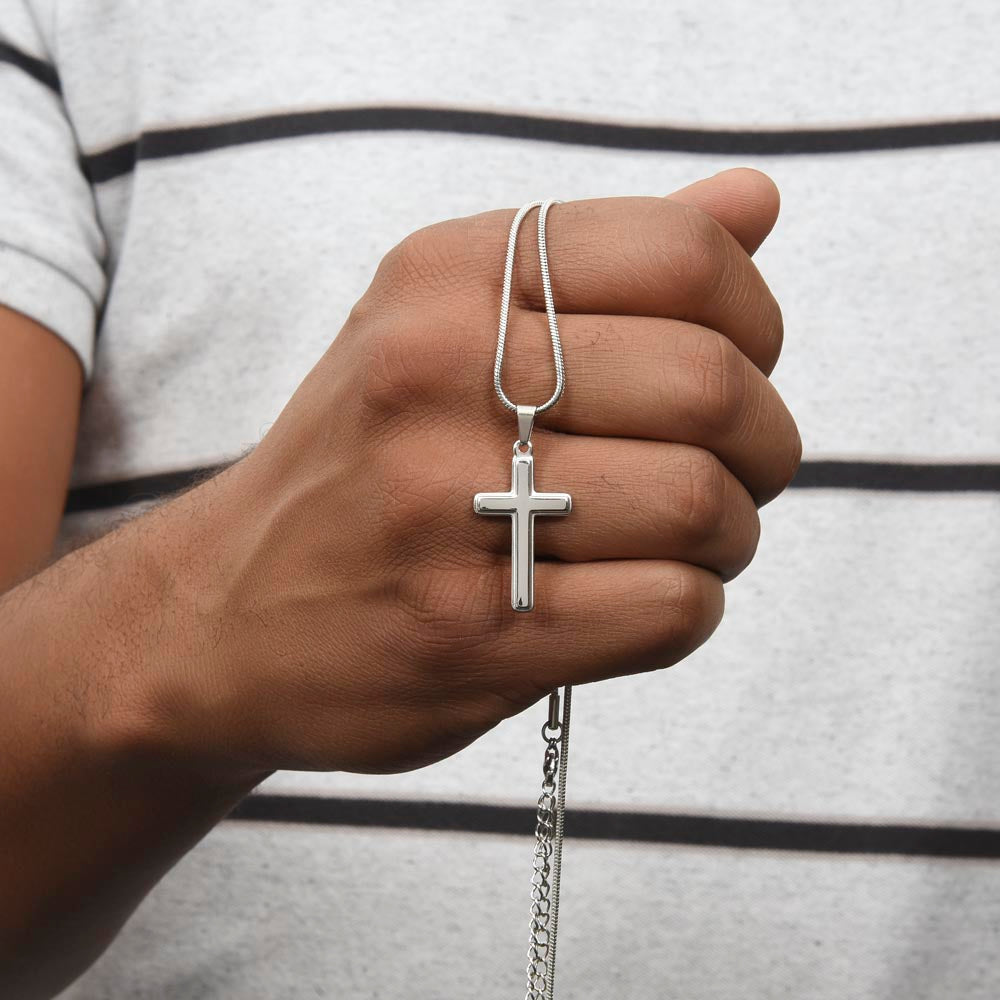 Personalized Cross with A Snake Chain – Meaningful Gift for Son or Dad