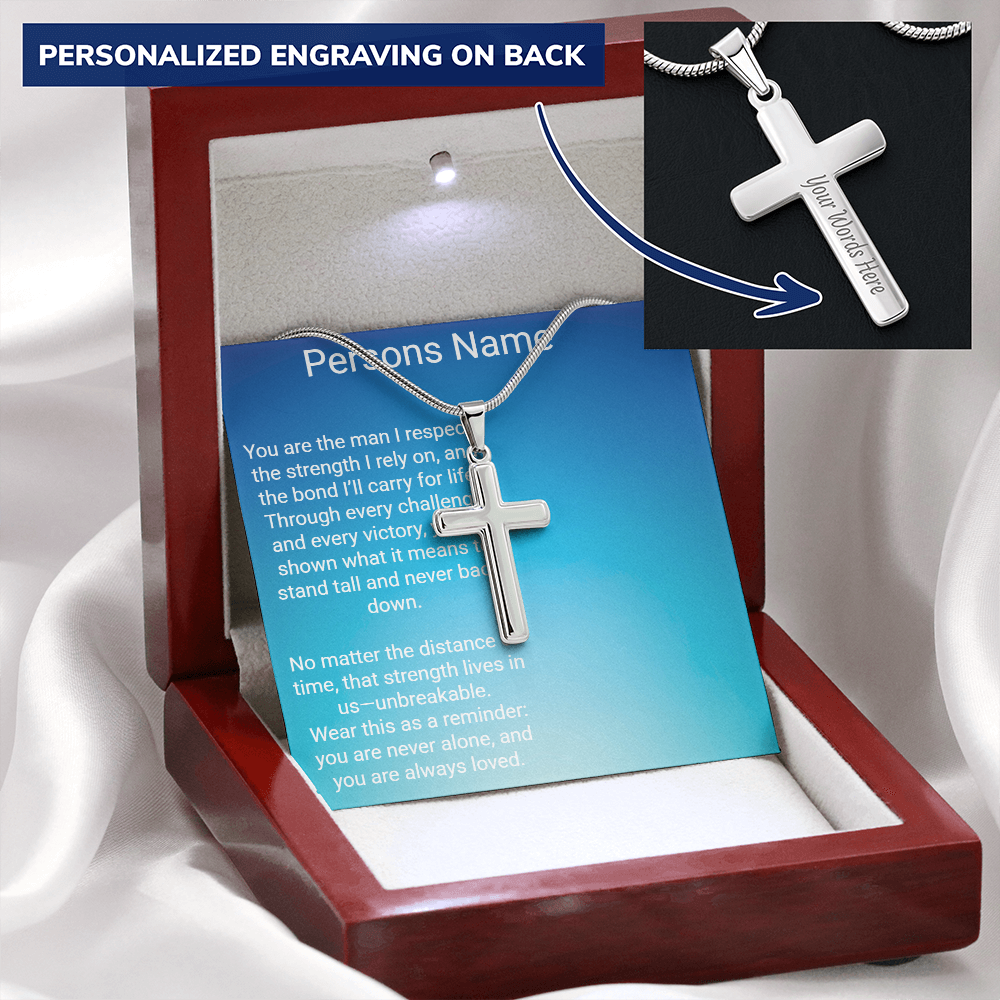 Personalized Cross with A Snake Chain – Meaningful Gift for Son or Dad