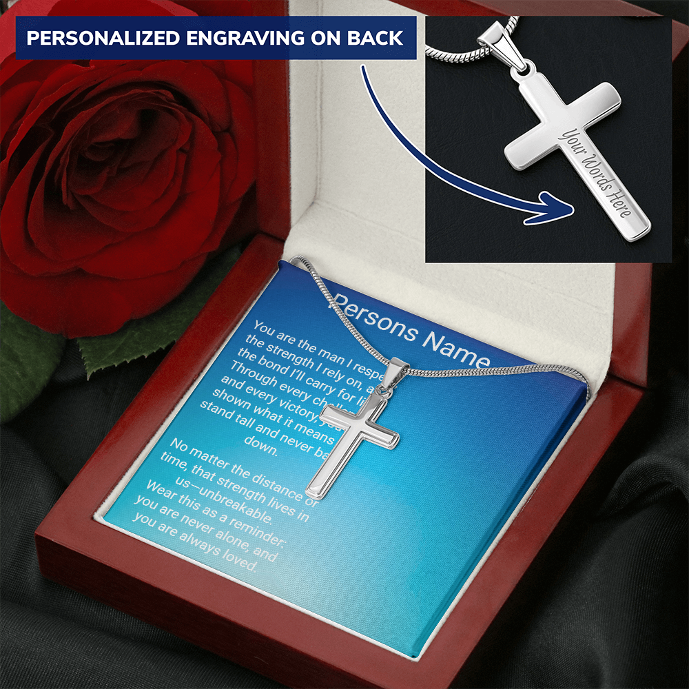 Personalized Cross with A Snake Chain – Meaningful Gift for Son or Dad