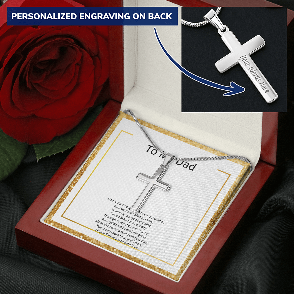 Personalized Cross Necklace with Snake Chain