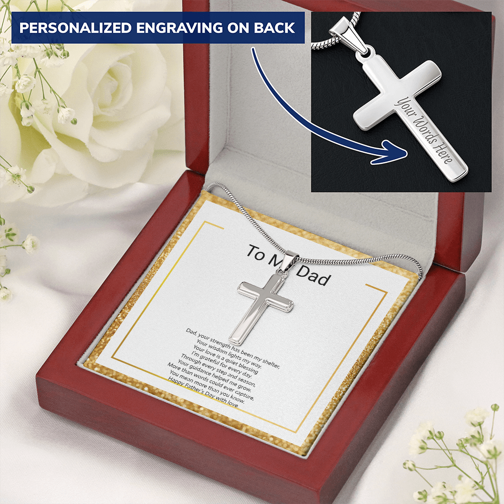 Personalized Cross Necklace with Snake Chain