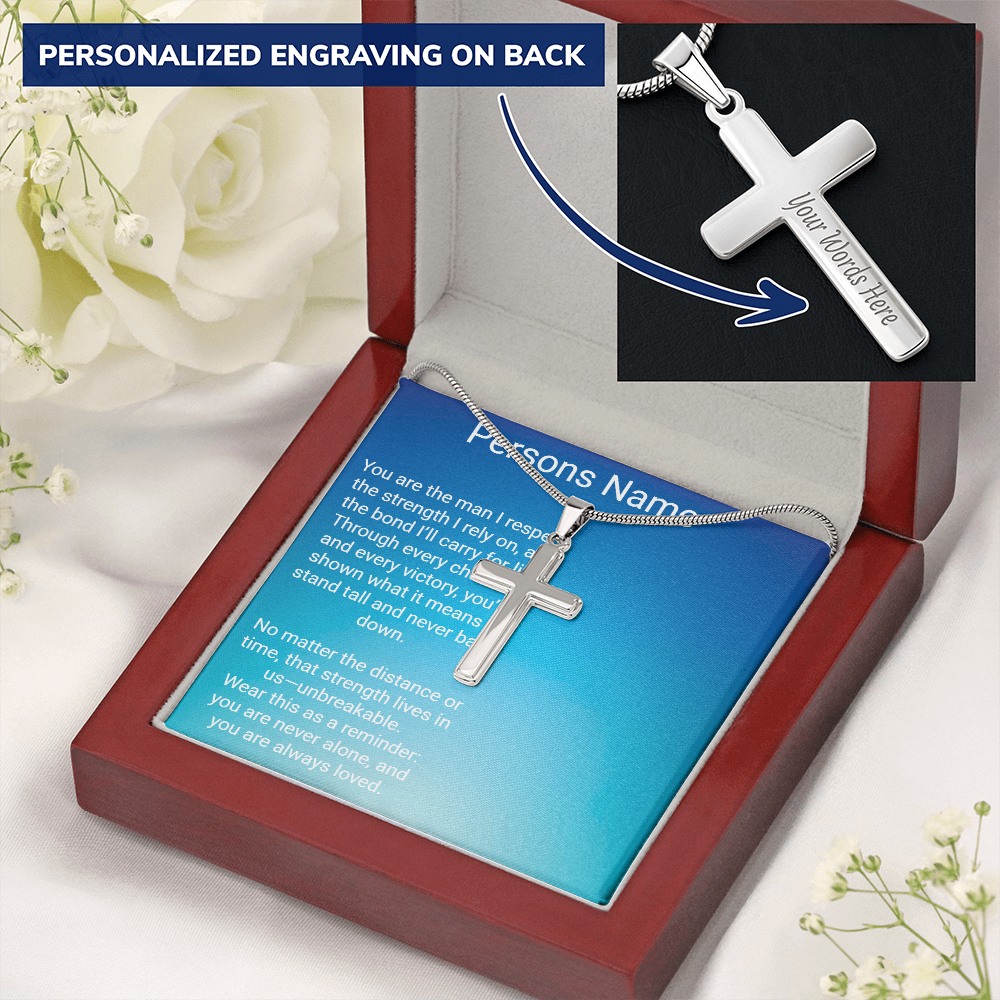 Personalized Cross with A Snake Chain – Meaningful Gift for Son or Dad