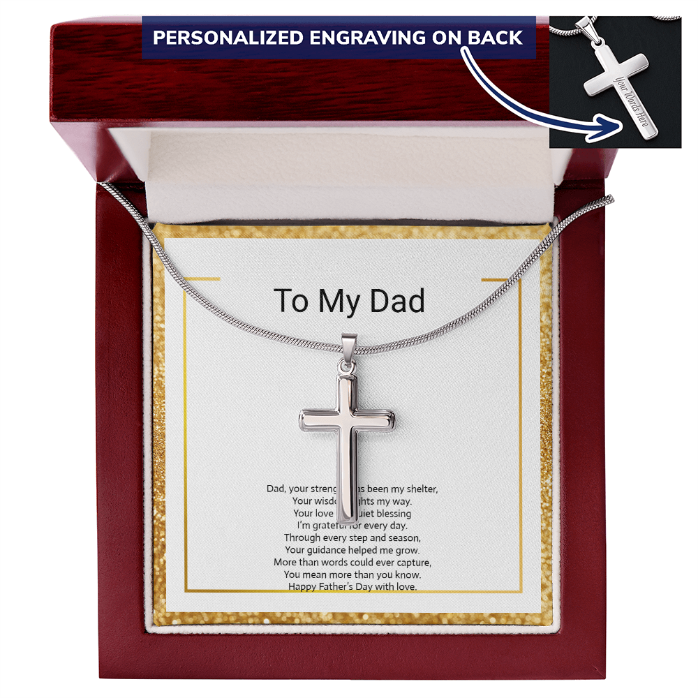 Personalized Cross Necklace with Snake Chain