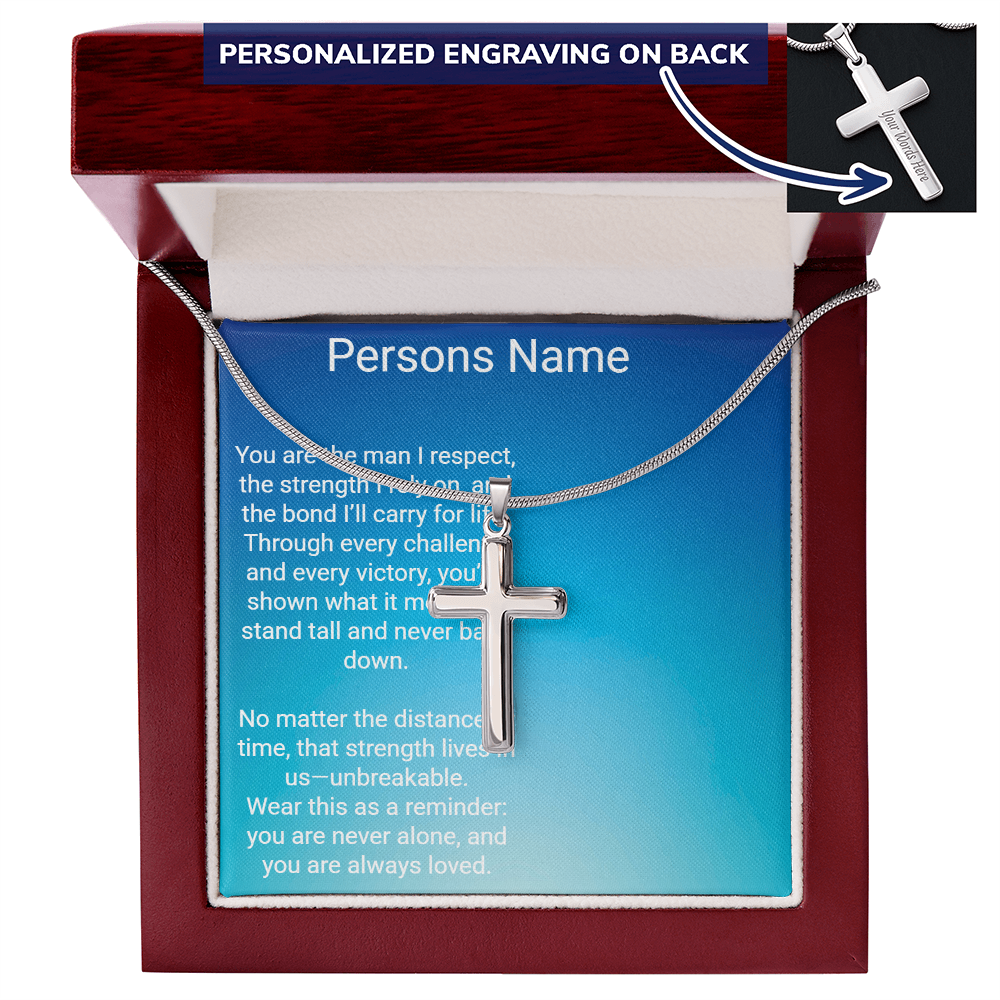 Personalized Cross with A Snake Chain – Meaningful Gift for Son or Dad