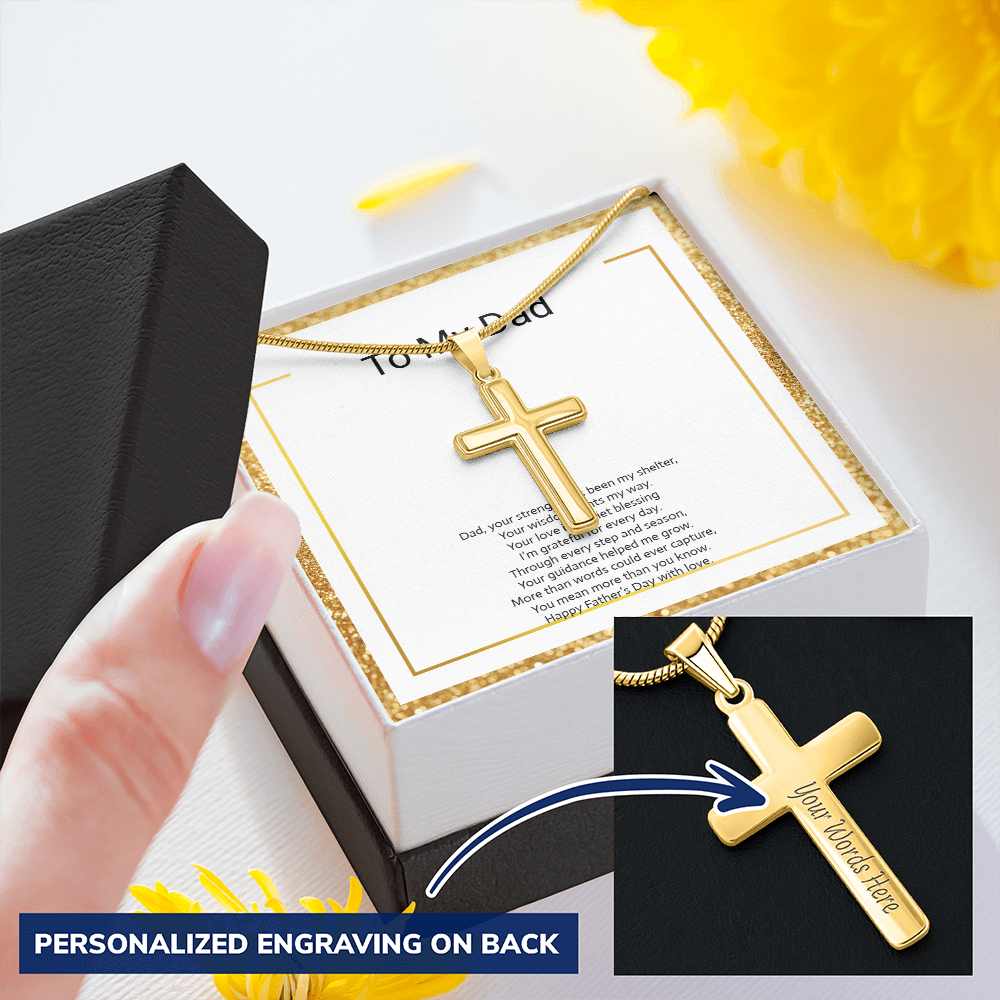 Personalized Cross Necklace with Snake Chain