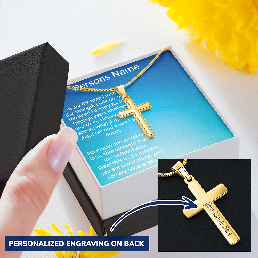 Personalized Cross with A Snake Chain – Meaningful Gift for Son or Dad