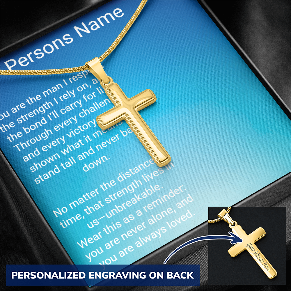 Personalized Cross with A Snake Chain – Meaningful Gift for Son or Dad