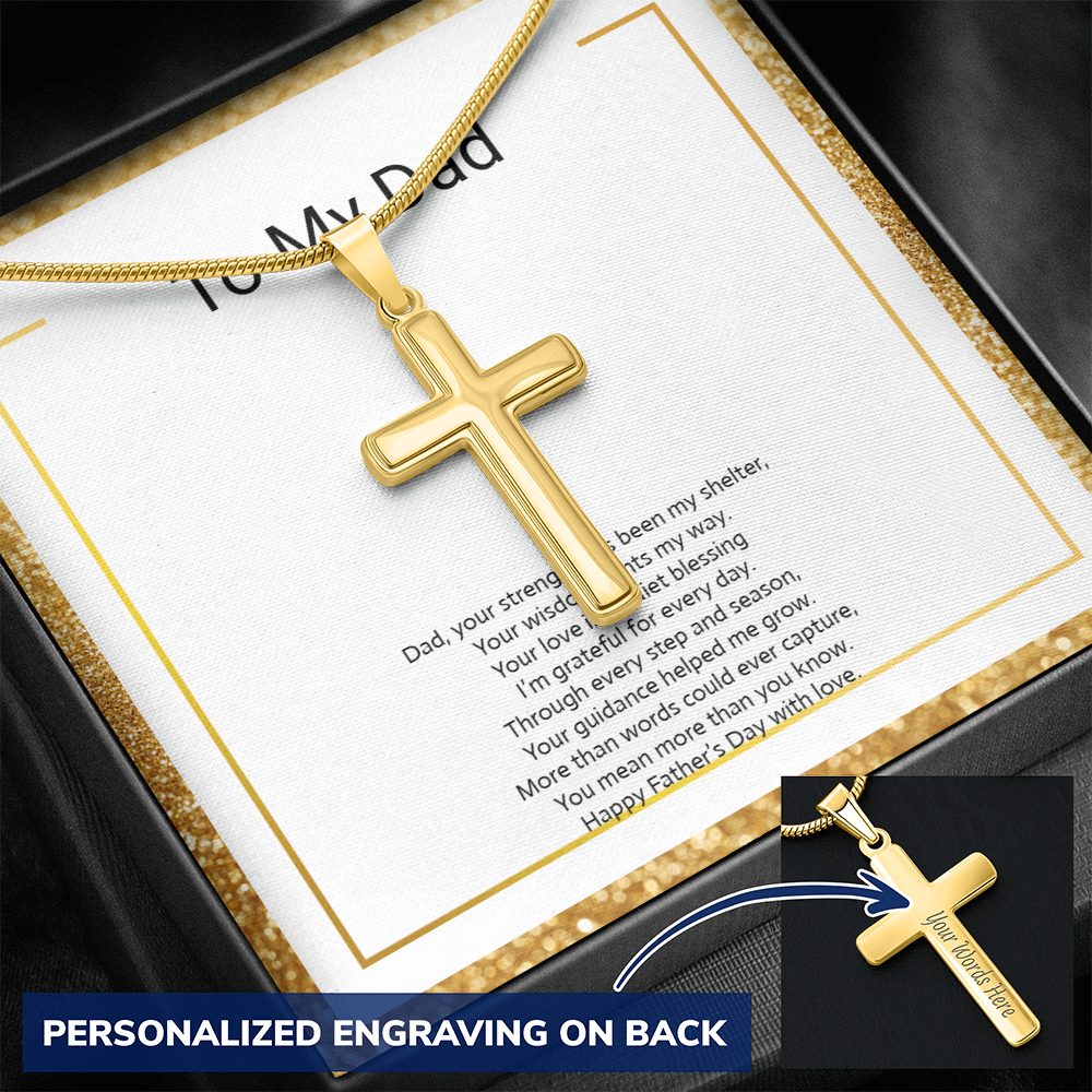 Personalized Cross Necklace with Snake Chain