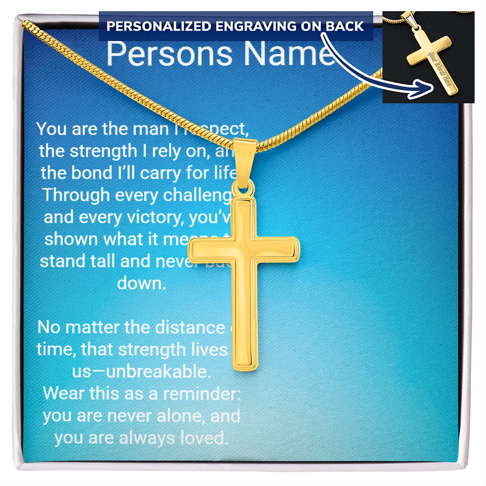 Personalized Cross with A Snake Chain – Meaningful Gift for Son or Dad