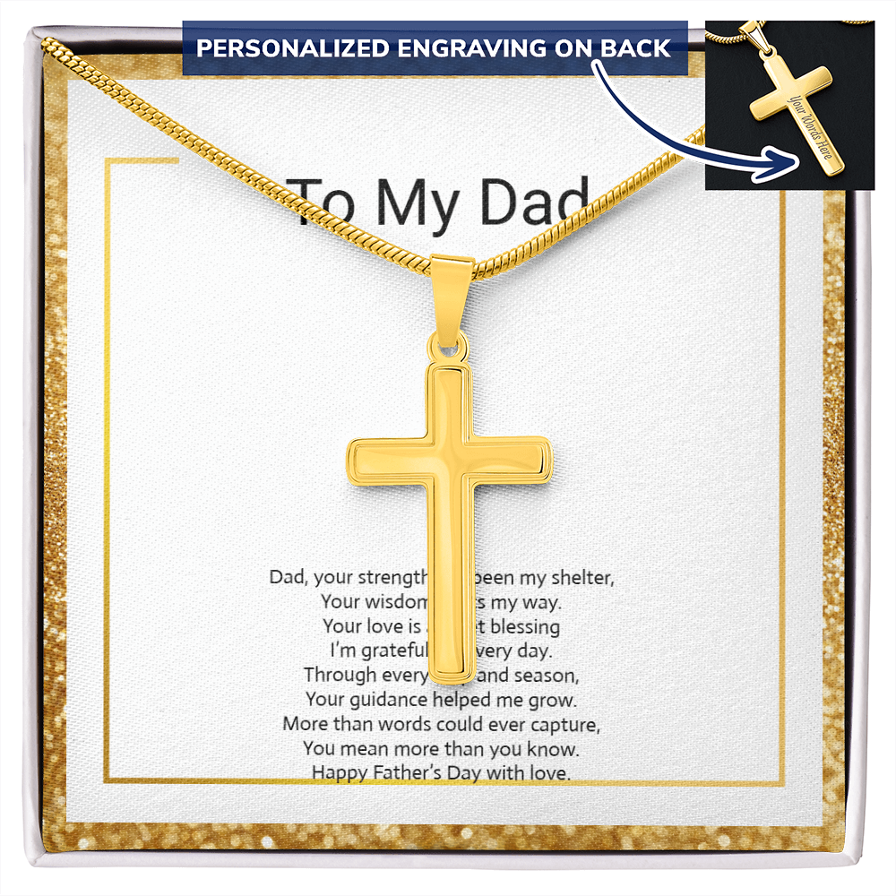 Personalized Cross Necklace with Snake Chain